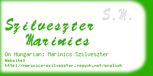 szilveszter marinics business card